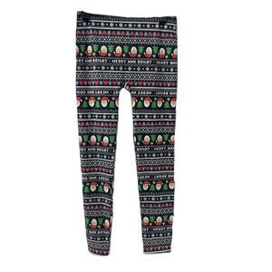 Santa Claus Fair Isle Christmas Leggings